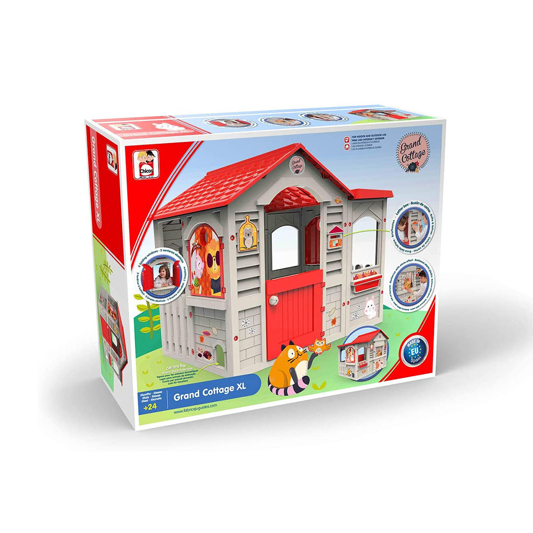 Close-up of the front door area highlighting the letterbox slot, encouraging children to play postman and deliver imaginary mail.