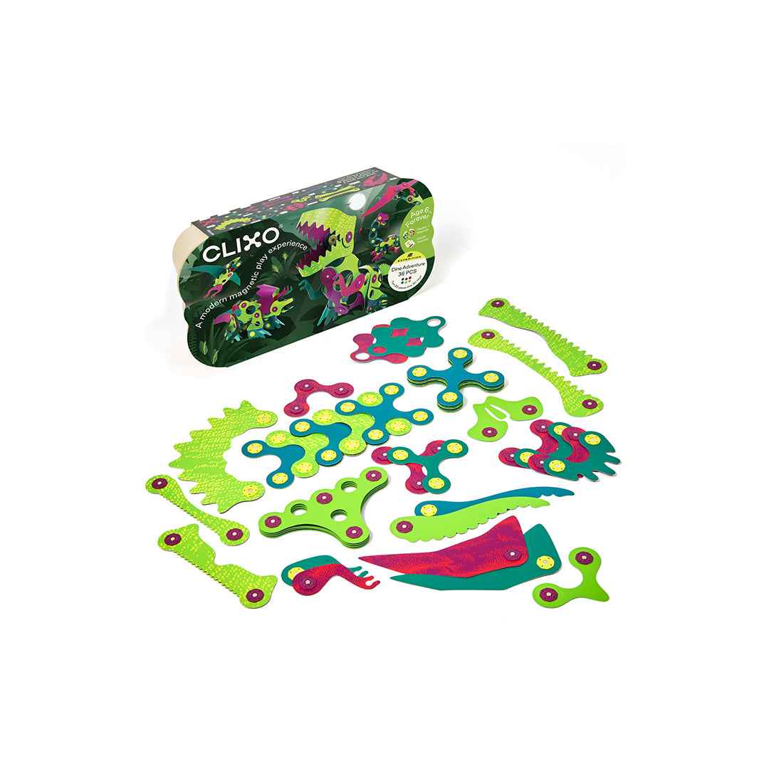 Clixo Dino Adventure Pack 36-Piece Magnetic Building Set (Copy)