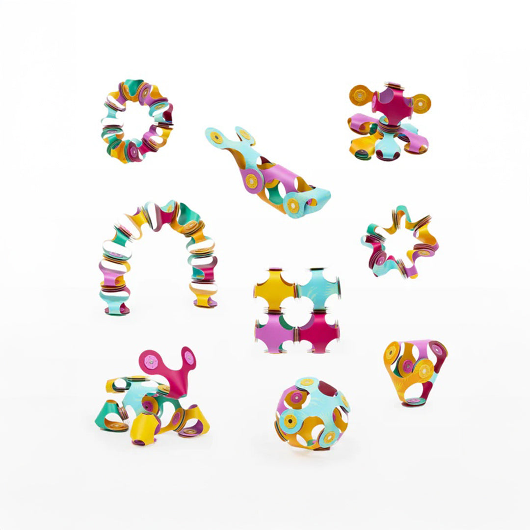 Clixo Tiny and Mighty Jungle Pack 9-piece flexible magnetic building shapes for kids toys UAE.
