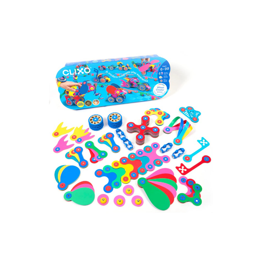 Clixo Wheel Creator Pack 72-Piece Magnetic Building Set