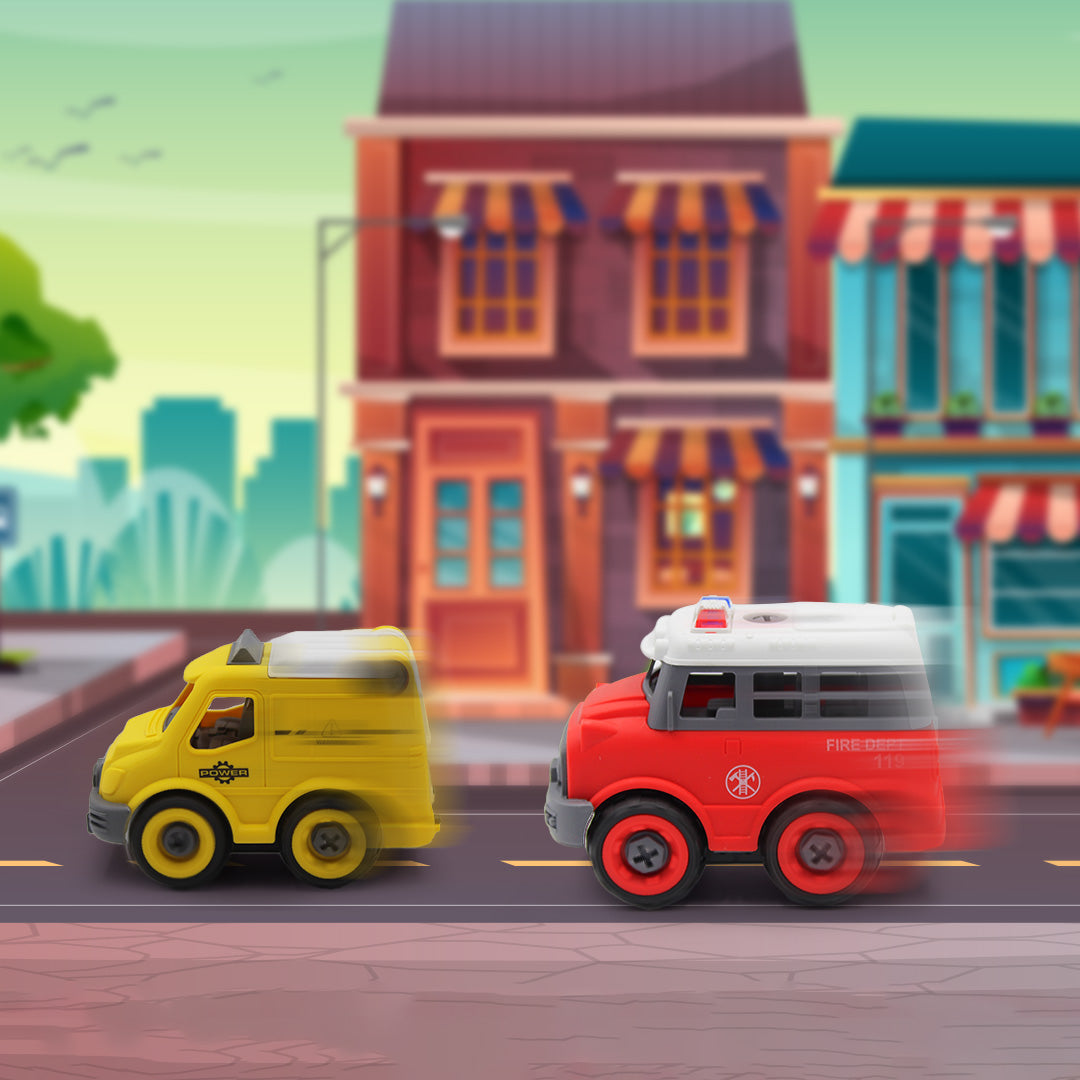 4-in-1 DIY Truck Playset & Construction Toy Car Set - Toyspry