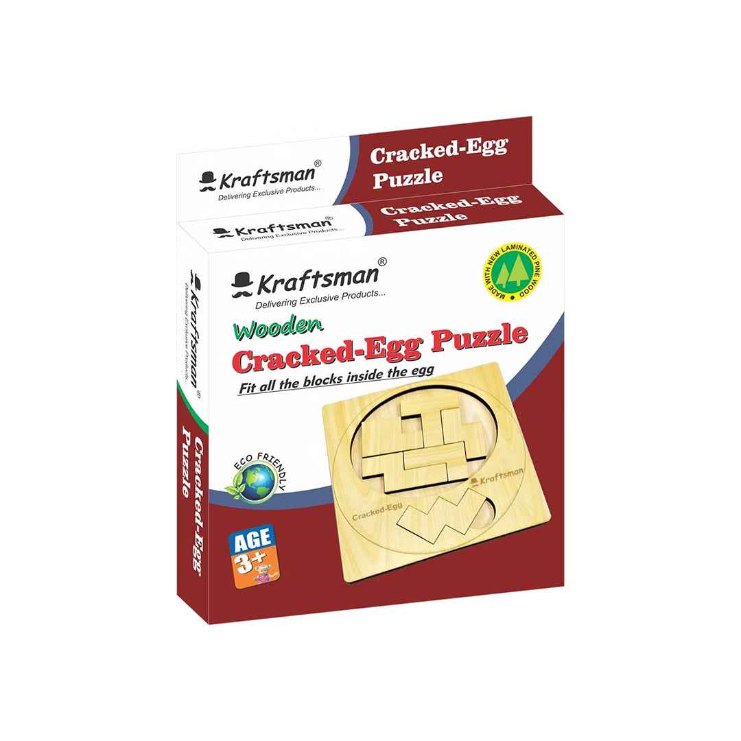 Kraftsman Mini Cracked Egg Puzzle - Wooden Brain Teaser - Toyspry