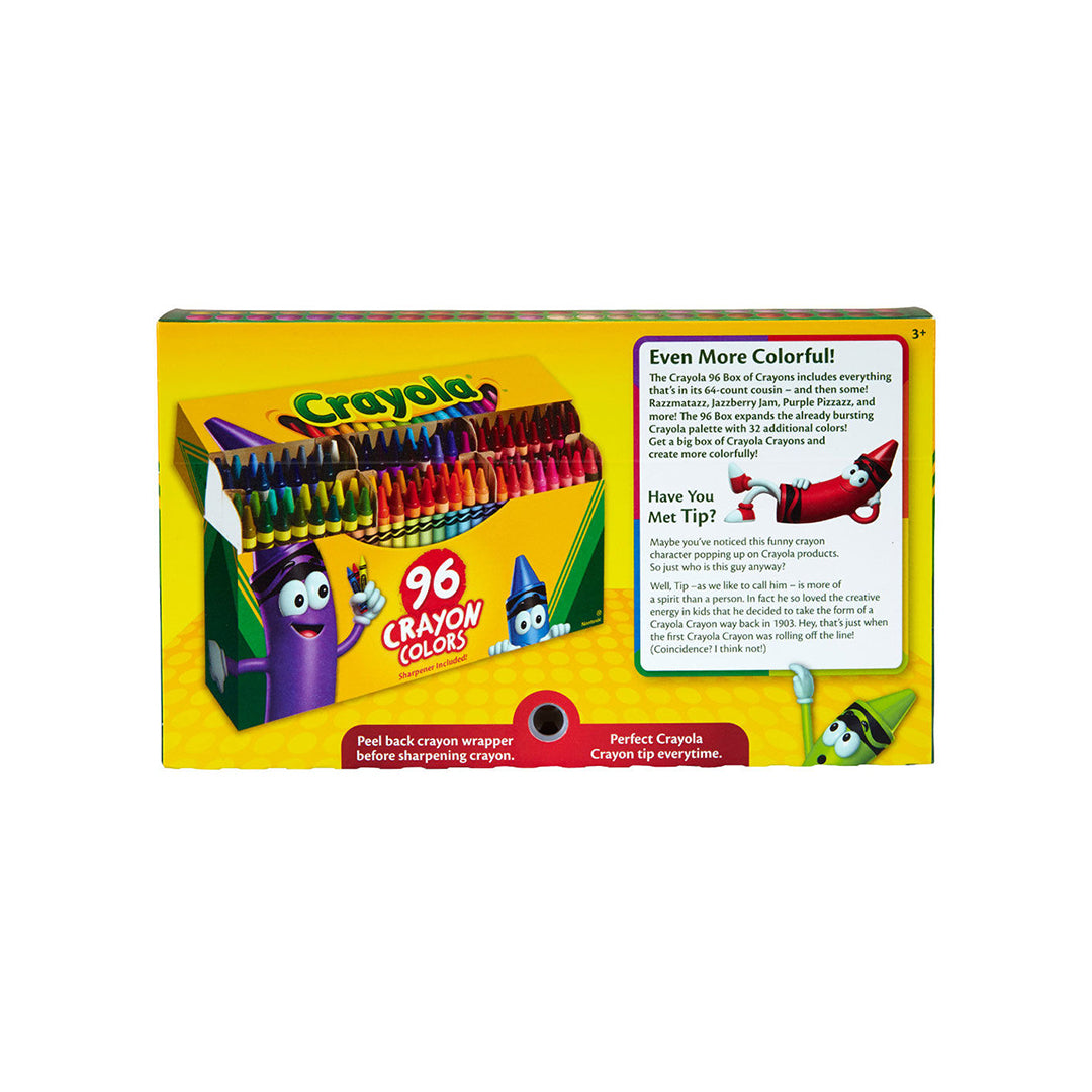 Crayola 96 Count Crayons | Crayon Set with Sharpener | Educational Toys for Kids - Toyspry