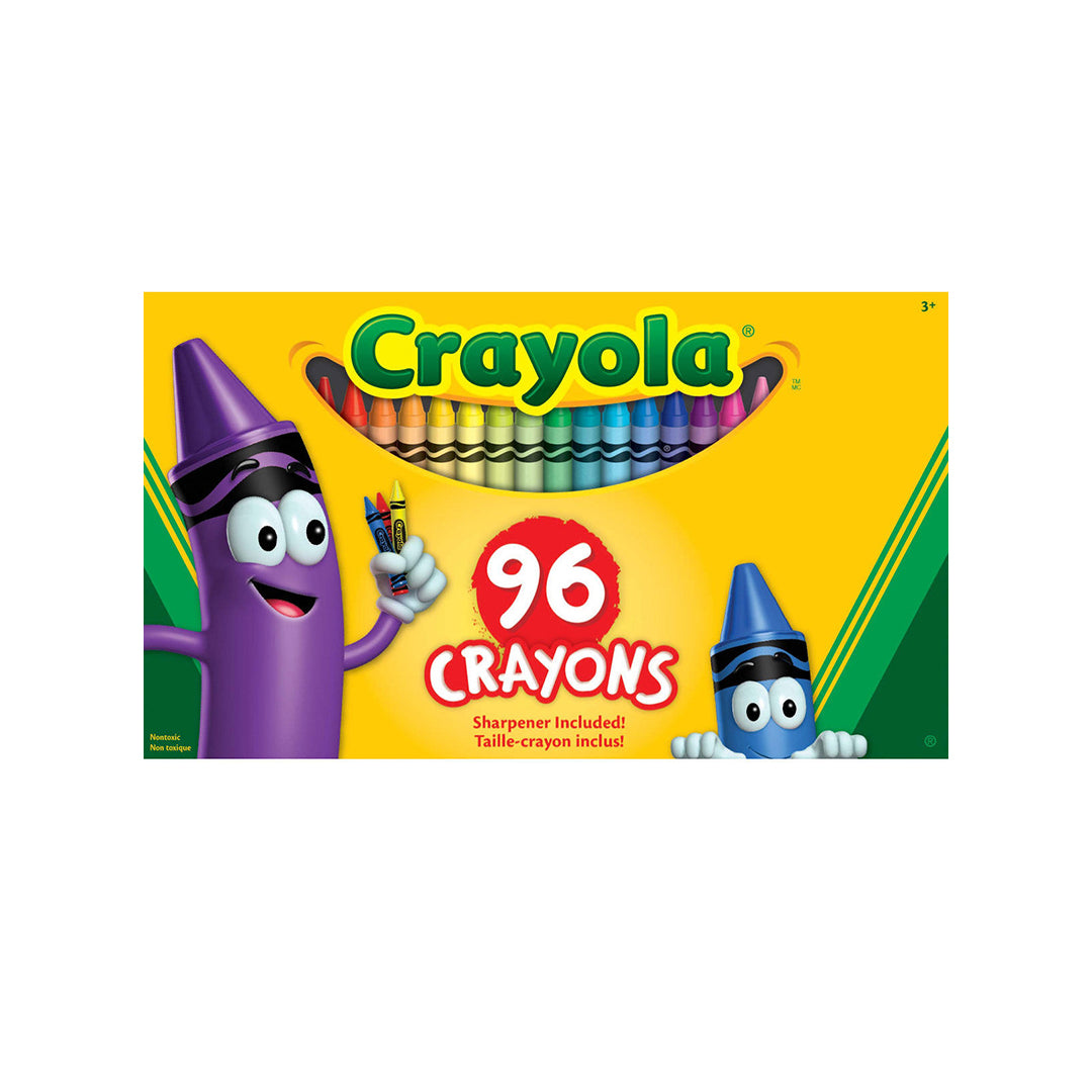 Crayola 96 Count Crayons | Bulk Crayon Set with Sharpener | Educational Toys for Kids