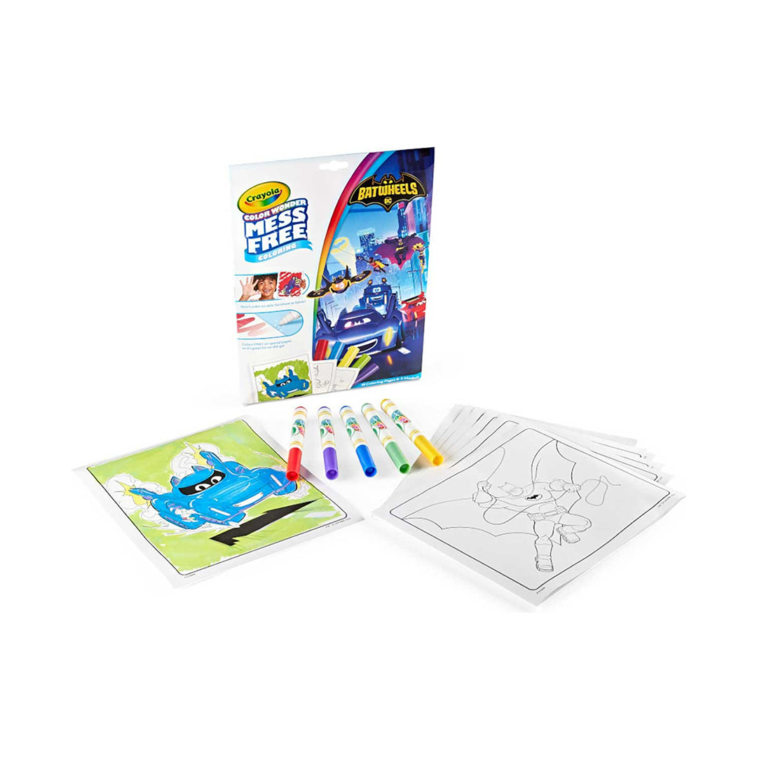 Kids Mess-Free Coloring Book Highlighting its Batman Theme and Travel-Friendly Features