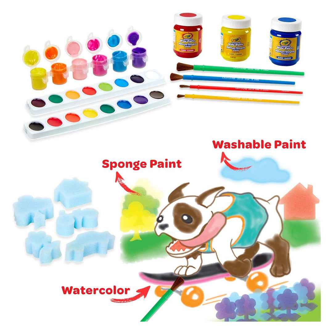 Crayola Washable Brush & Sponge Paint Set | 50+ Piece Art Kit
