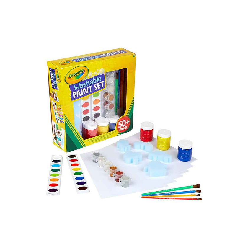 Crayola Washable Brush & Sponge Paint Set | 50+ Piece Art Kit