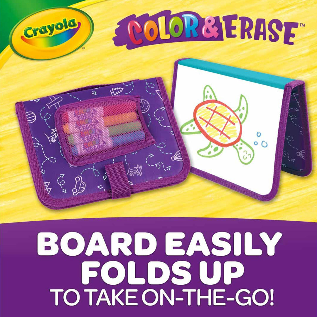 Crayola Color & Erase Drawing Board | Portable Travel Coloring Kit