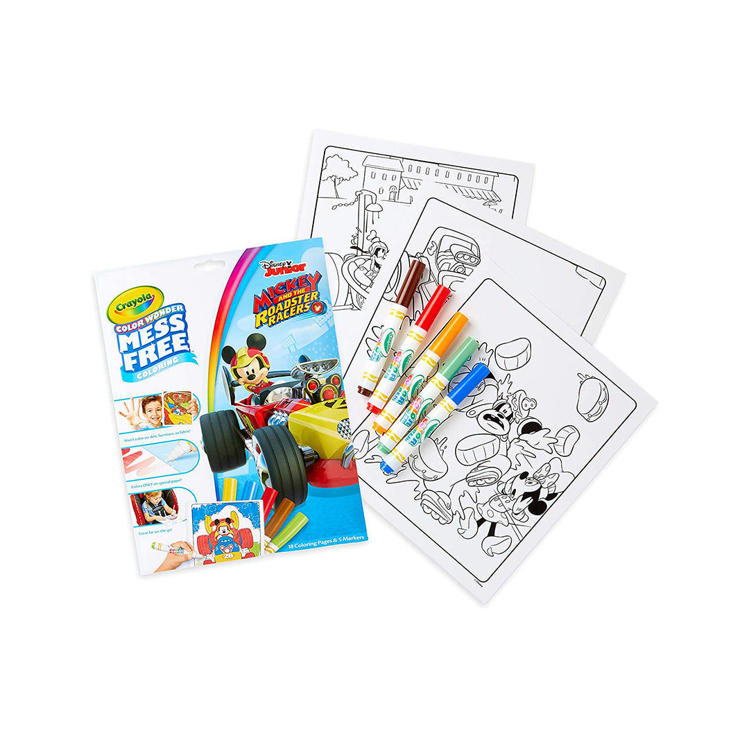 Crayola Color Wonder Mickey Mouse Roadster Racers | Mess-Free Coloring Pad & Markers