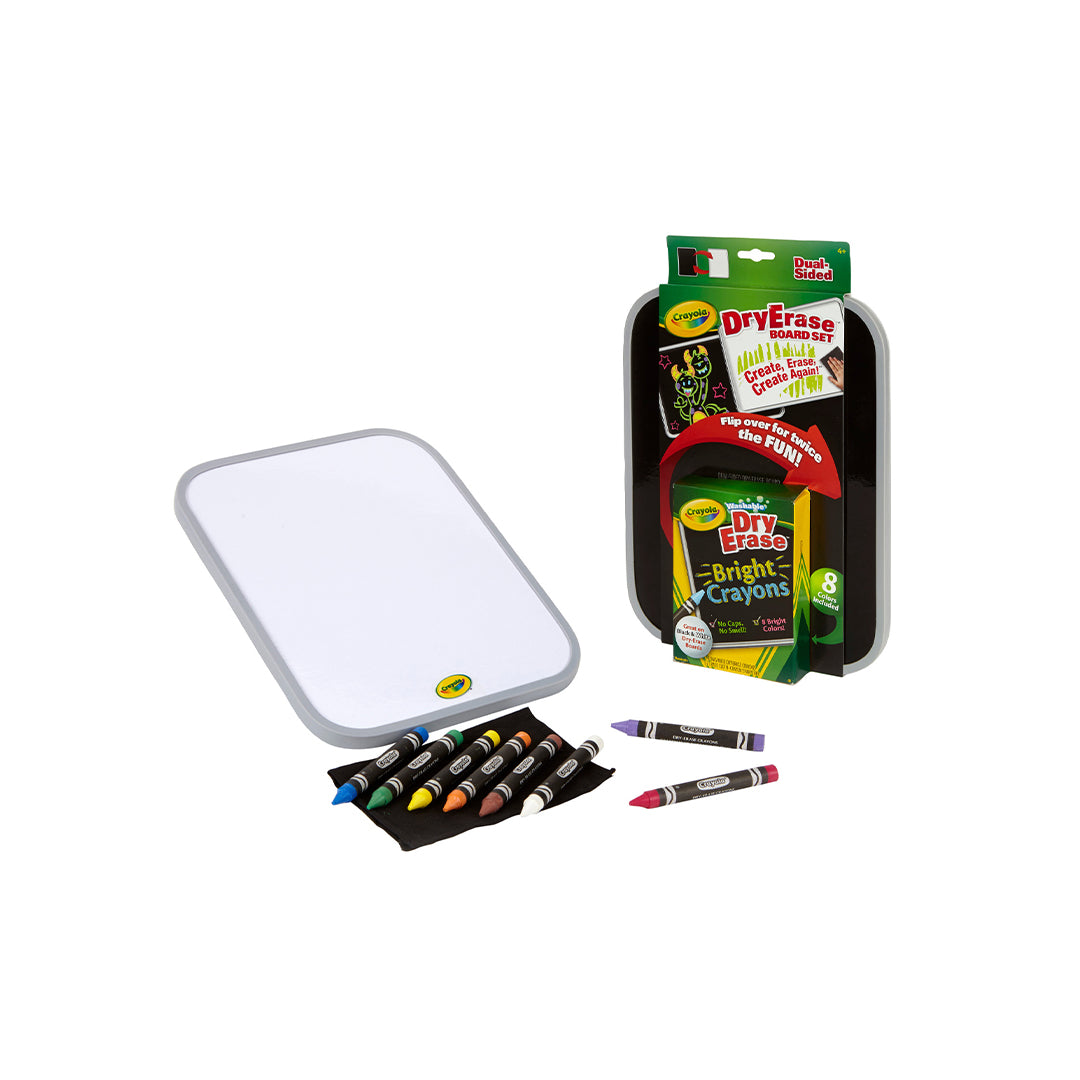 Crayola Dry Erase Dual-Sided Board Set with Neon Crayons - Toyspry