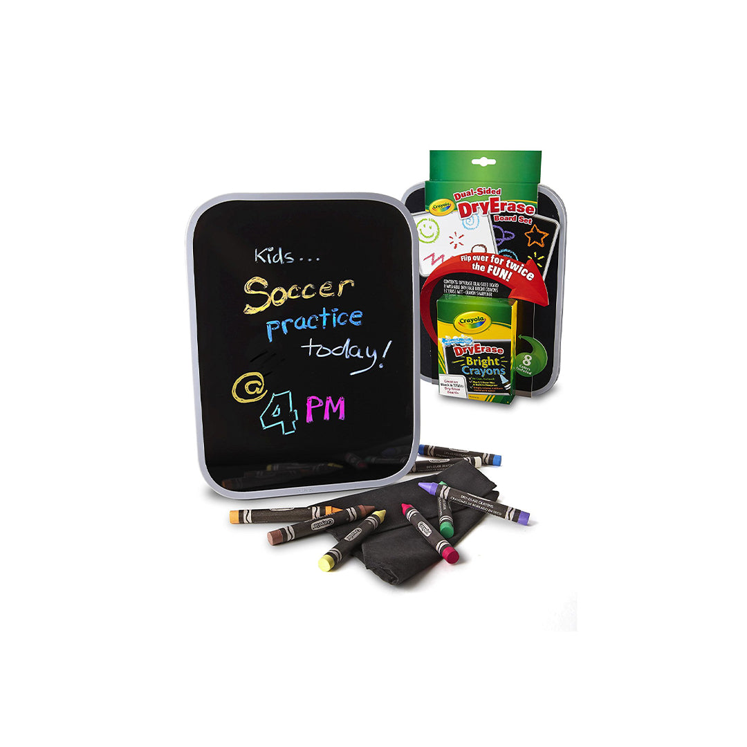 Crayola Dry Erase Dual-Sided Board Set with Neon Crayons