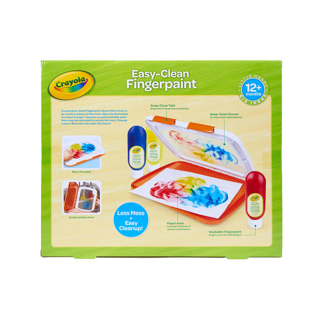 Crayola Easy-Clean Finger Paint Station | Mess-Free Washable Paint Set for Toddlers