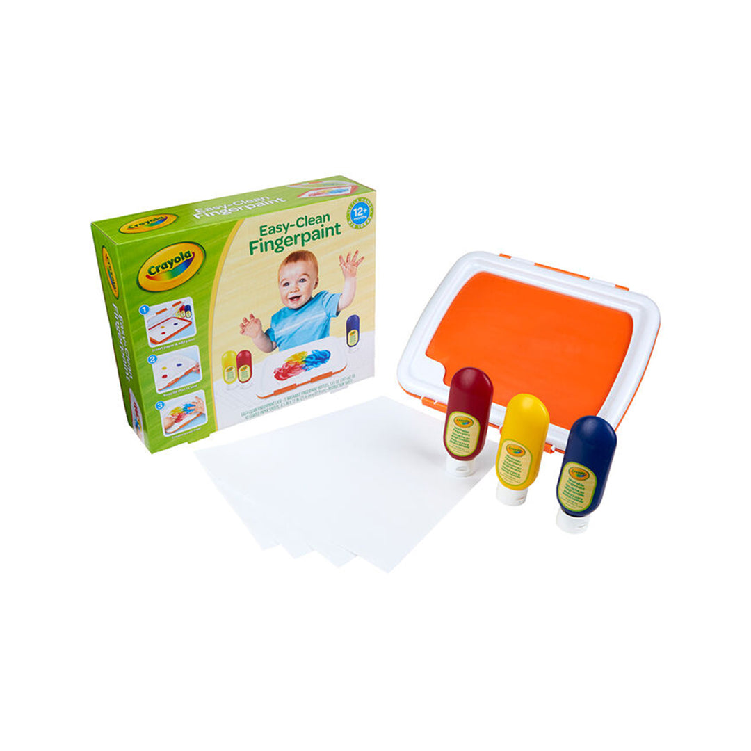 Crayola Easy-Clean Finger Paint Station | Mess-Free Washable Paint Set for Toddlers