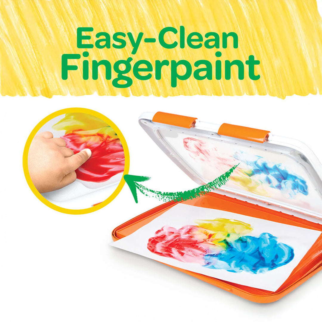 Crayola Easy-Clean Finger Paint Station | Mess-Free Washable Paint Set for Toddlers