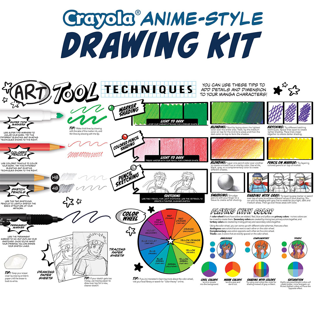 Crayola Learn to Draw Manga Drawing Kit - Toyspry