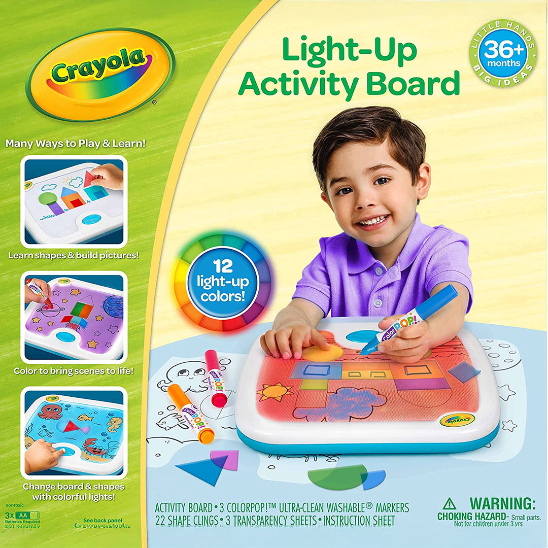 Crayola Light-Up Activity Board | Educational Toy for Kids (3+) with Color Mixing & Shapes - Toyspry