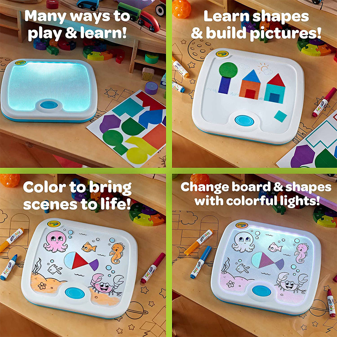 Crayola Light-Up Activity Board | Educational Toy for Kids (3+) with Color Mixing & Shapes