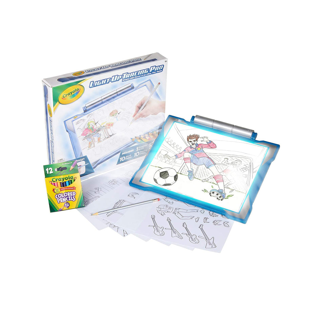 Crayola Light-Up Tracing Pad with a child happily tracing an image
