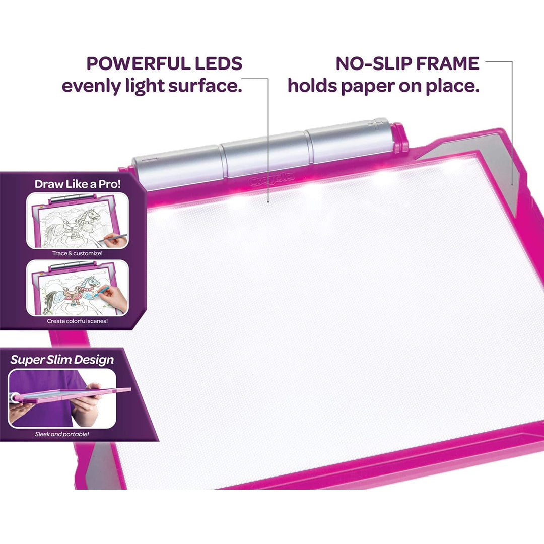 Crayola Light-Up Tracing Pad for girls in a pink color
