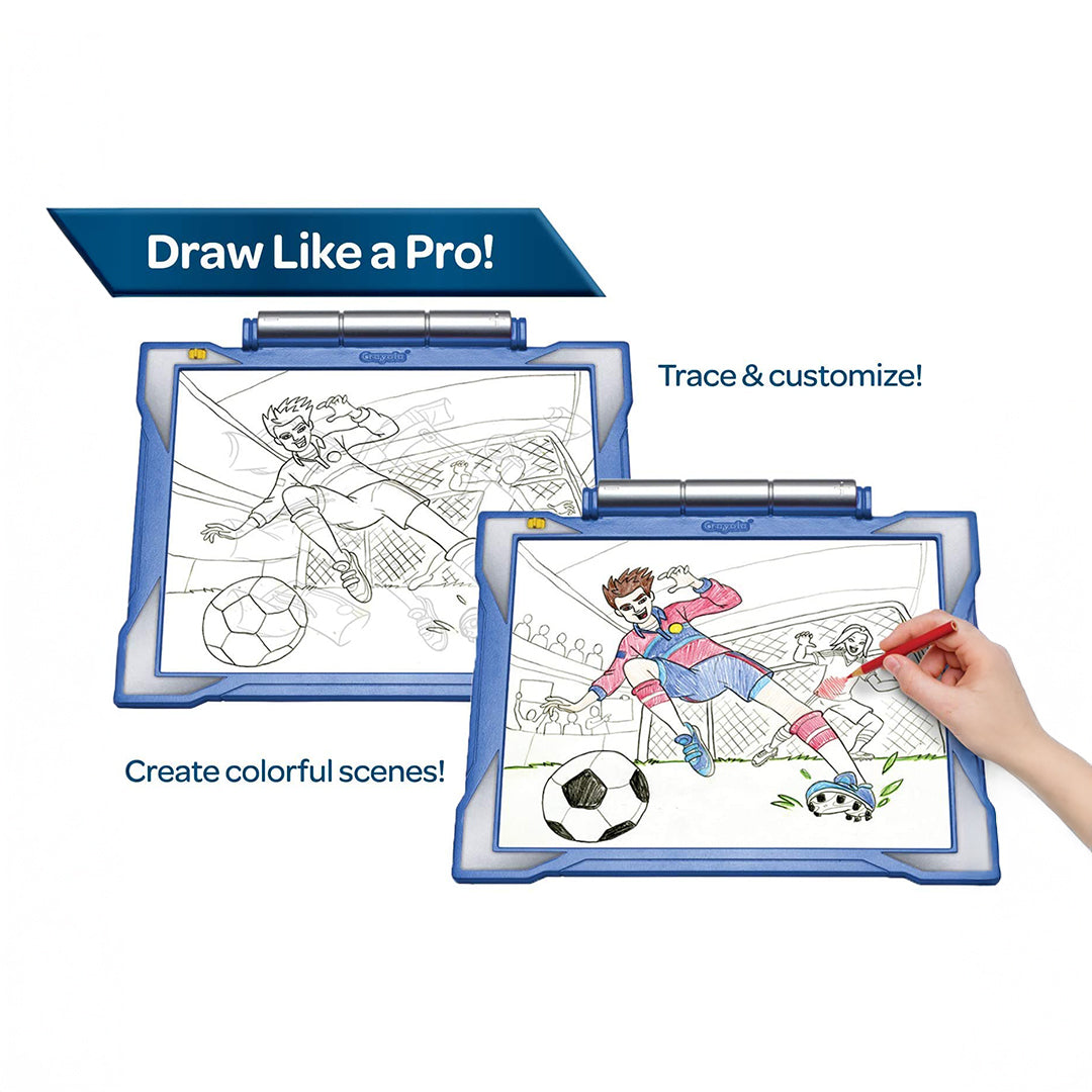 The tracing pad with the included colored pencils and graphite pencil
