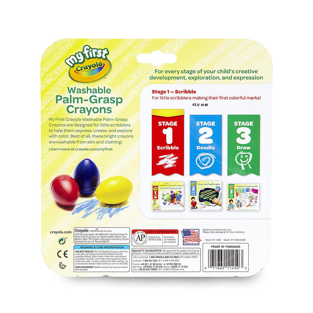 Crayola My First Palm Grip Crayons | Toddler Coloring Supplies - Toyspry