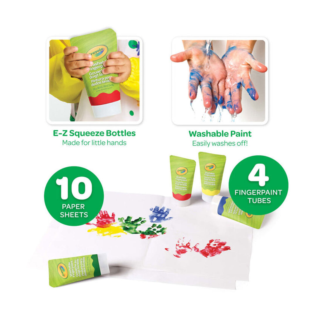 Crayola My First Washable Fingerpaint Kit for Toddlers | Sensory Art Set - Toyspry