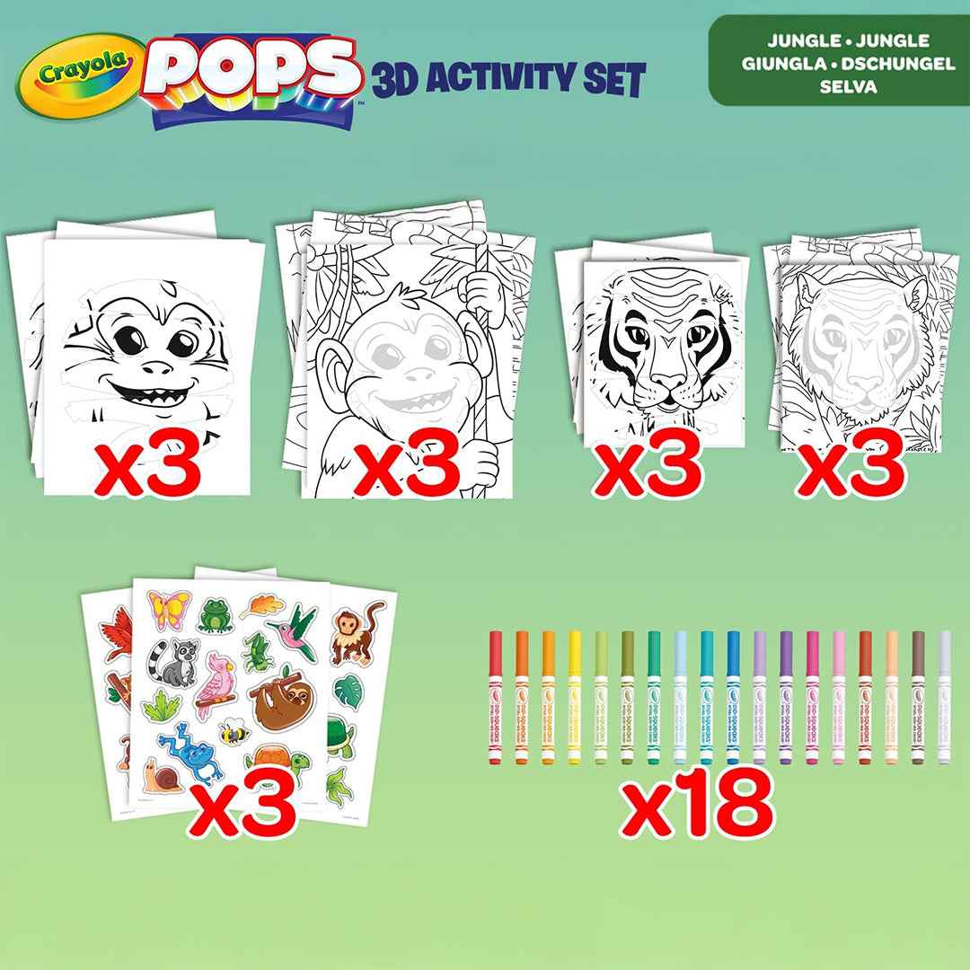 Crayola Pops Super 3D Jungle Activity Set - Toyspry