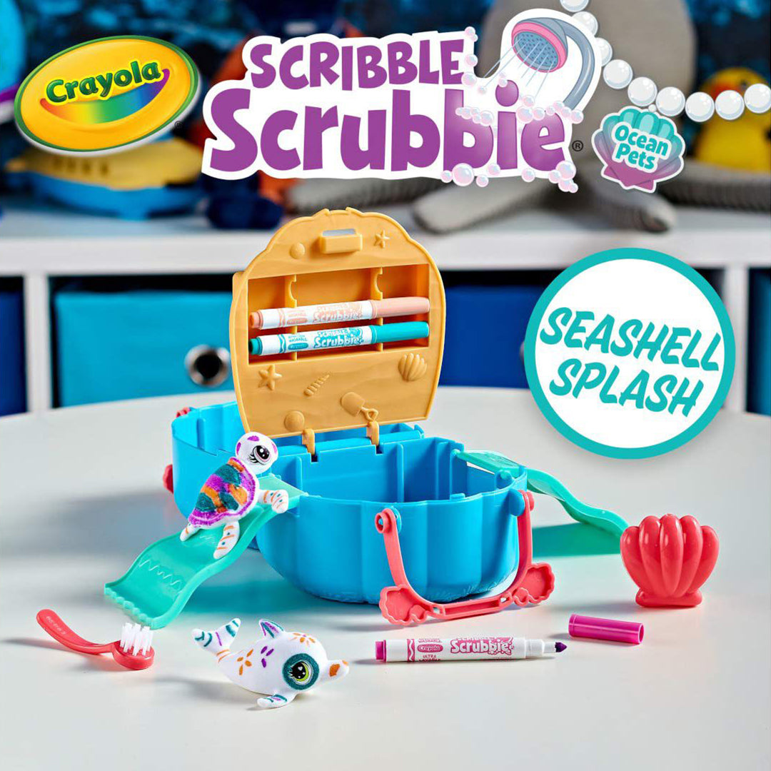 The two sea animal toys on the beach environment playset
