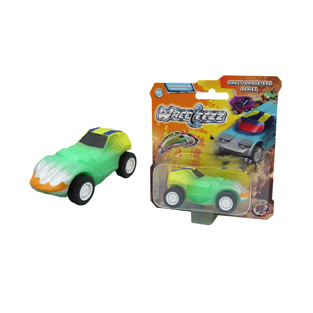 Wheeleezz Crazy Dragsters - 6-Pack Stretchy Toy Cars for Kids - Toyspry