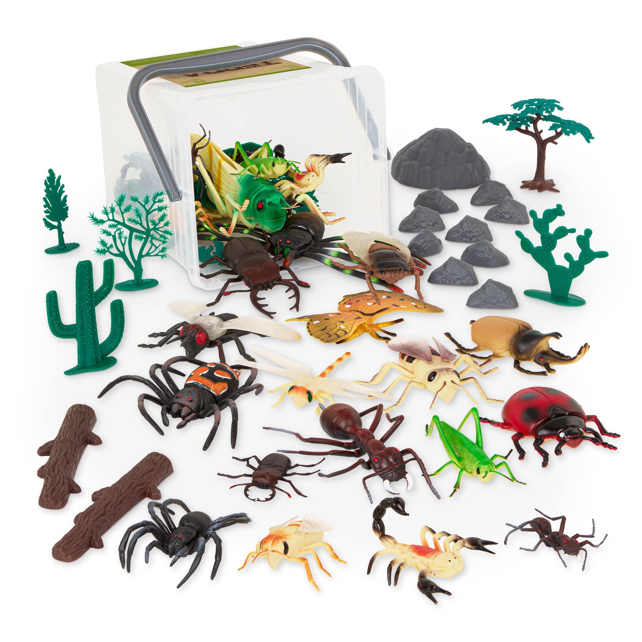 Terra Critters & Crawlers - 60-Piece Miniature Animal Playset - Toyspry