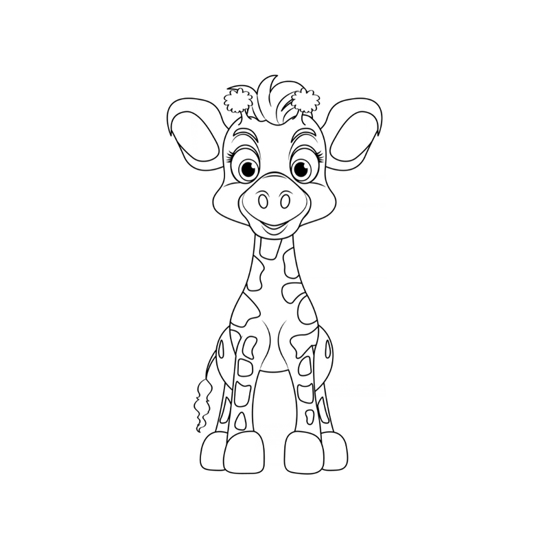 Cute Giraffe Coloring Page | Free Digital Download