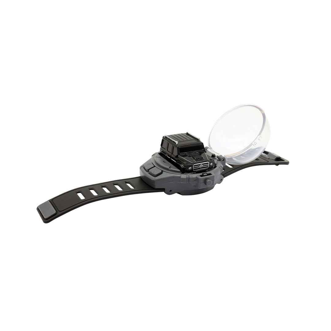 Miniature RC Watch Car – 1:64 Scale Stealth Wrist Racer (Black Edition)
