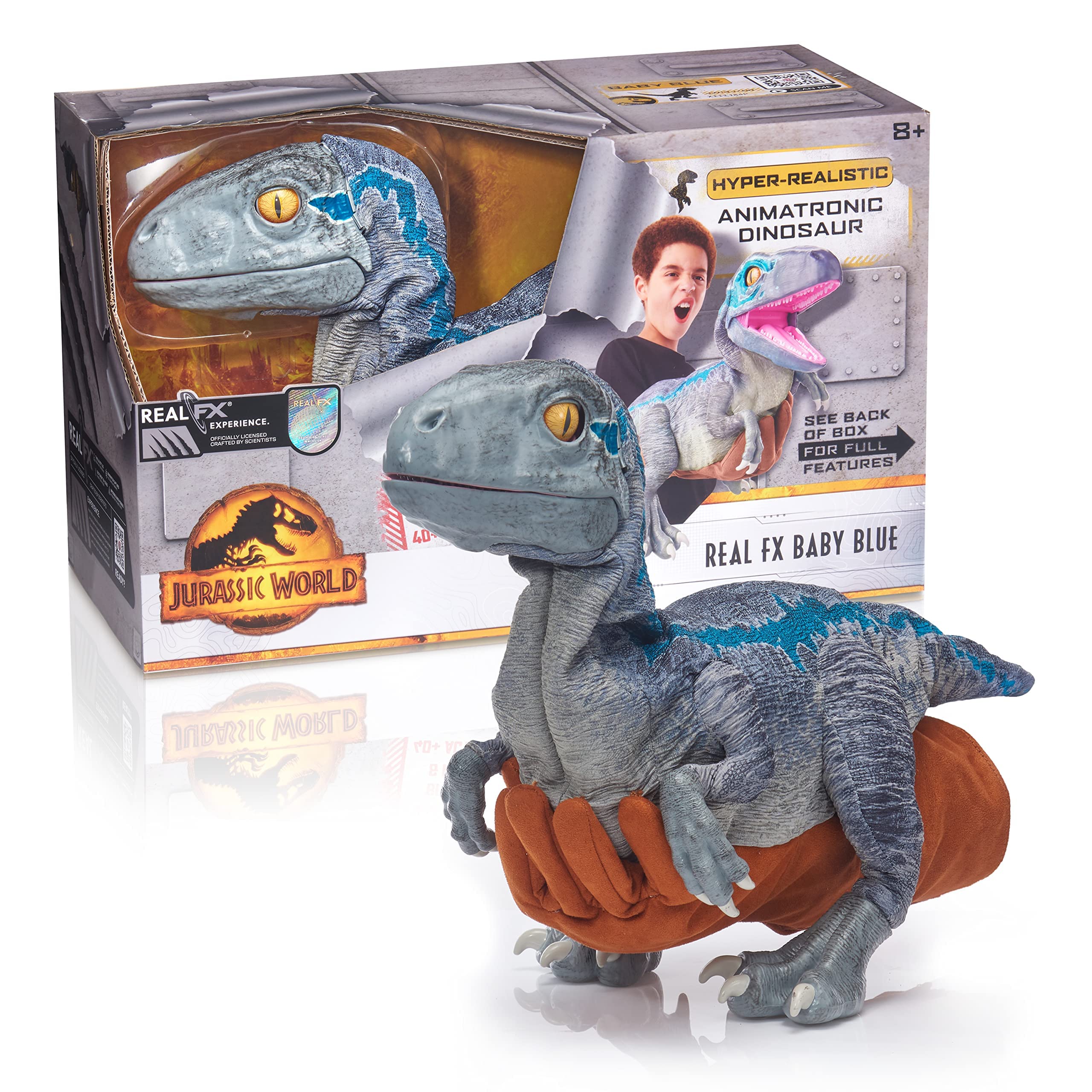 Jurassic World Baby Blue Dinosaur Toy with Interactive Sounds - Toyspry