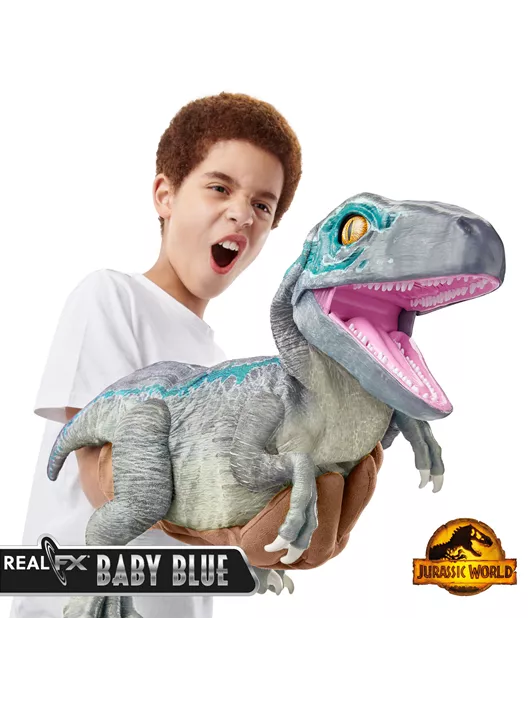 Jurassic World Real FX Baby Blue Dinosaur -  Interactive Animatronic Dinosaur Toy with Sounds