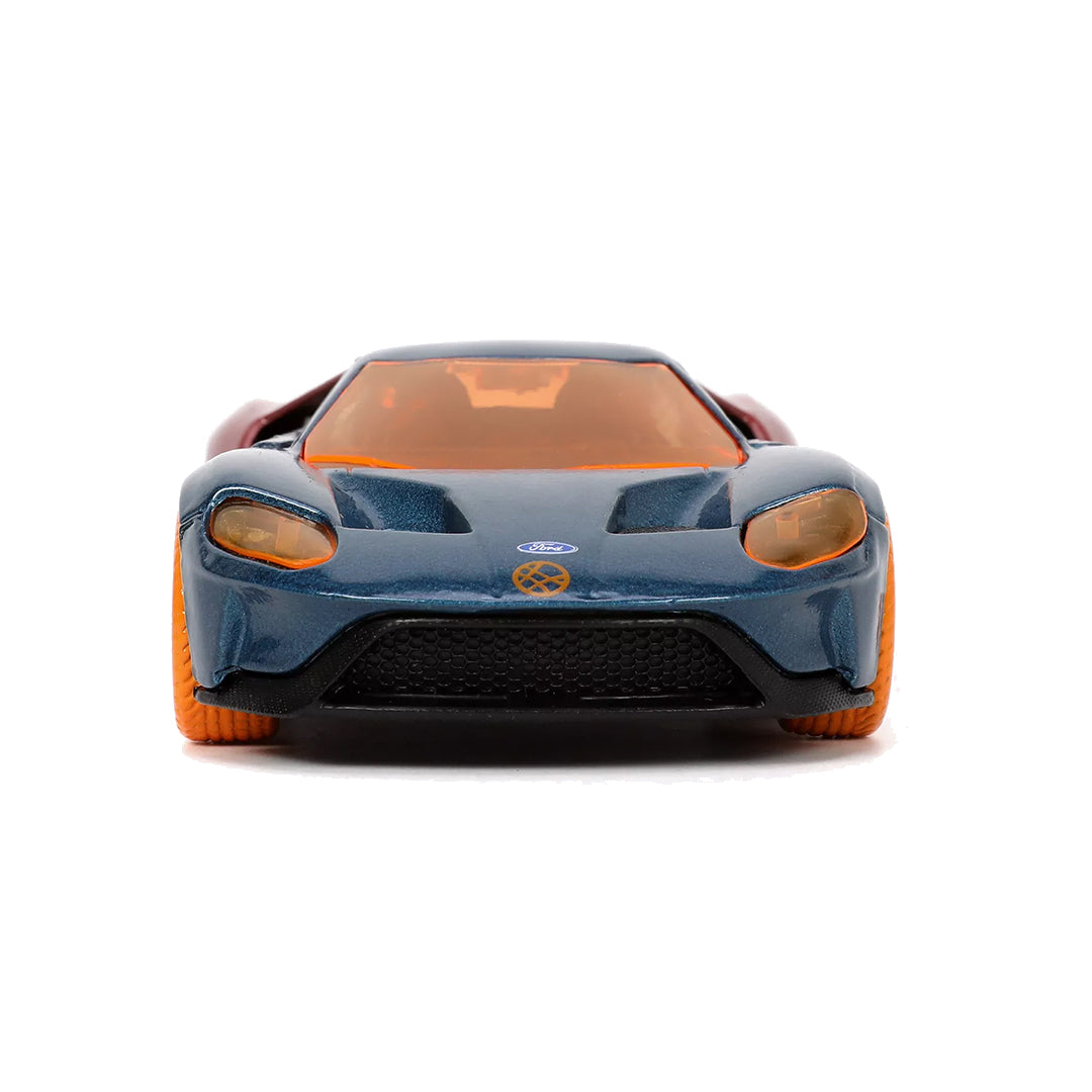 Close-up of the Doctor Strange themed Ford GT diecast car.
