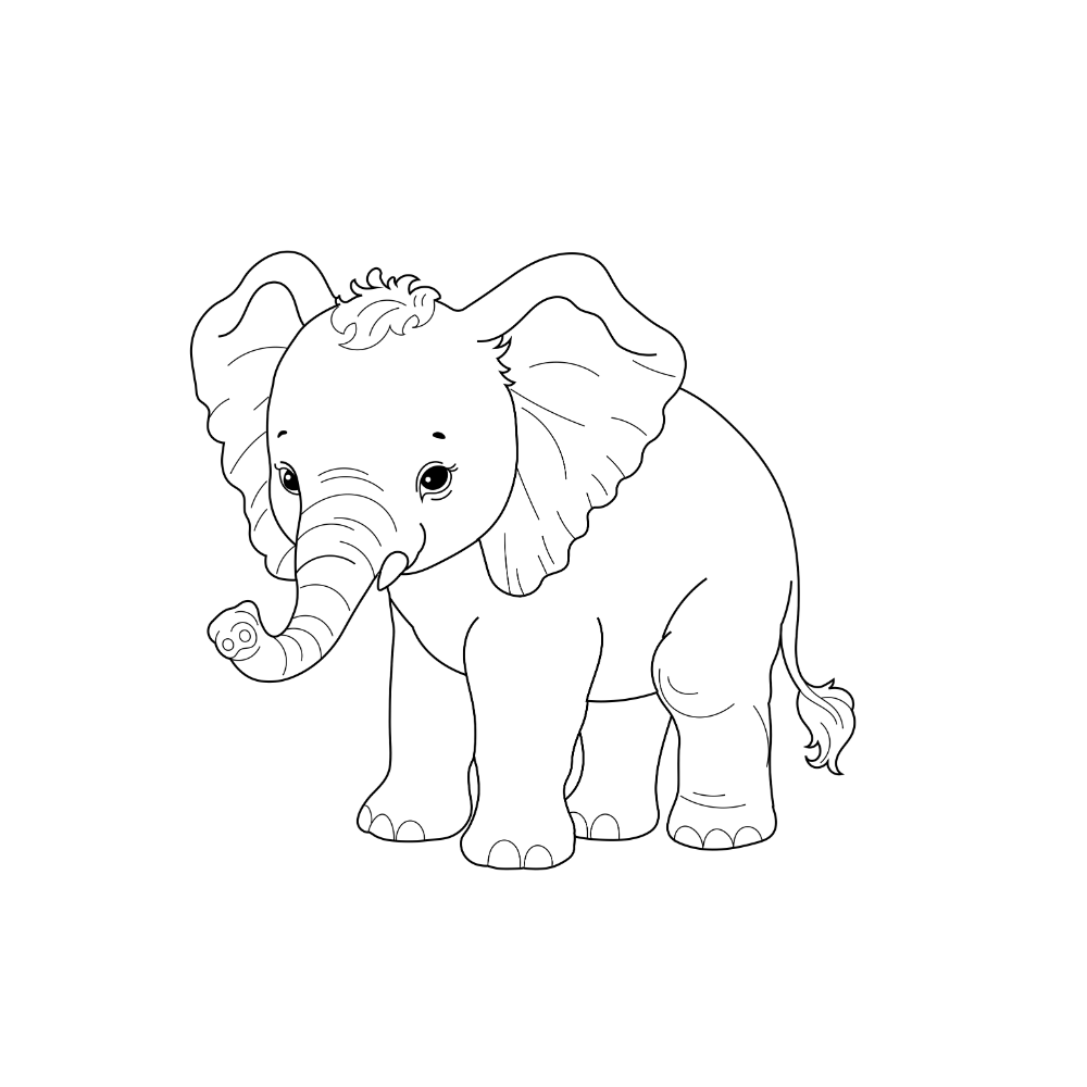 Baby Elephant Coloring Page | Free Digital Download