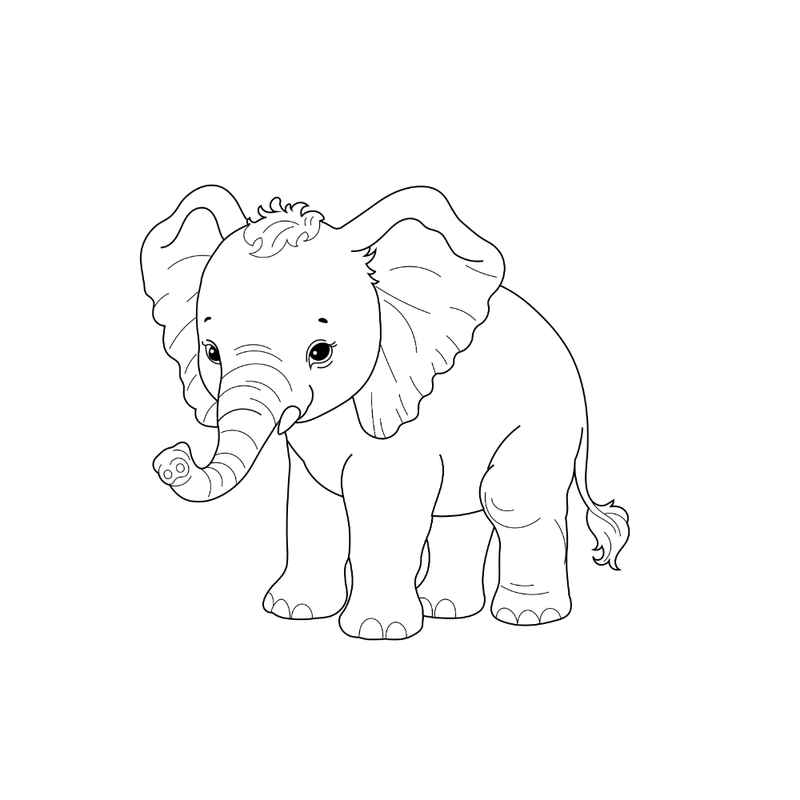 Baby Elephant Coloring Page | Free Digital Download
