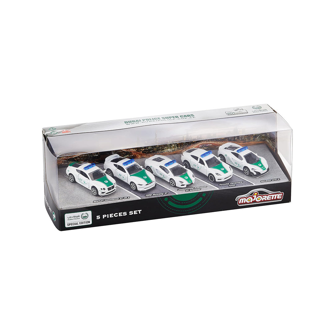 Majorette Dubai Police Super Car 5-Pack - Diecast Toy Car Set - Toyspry