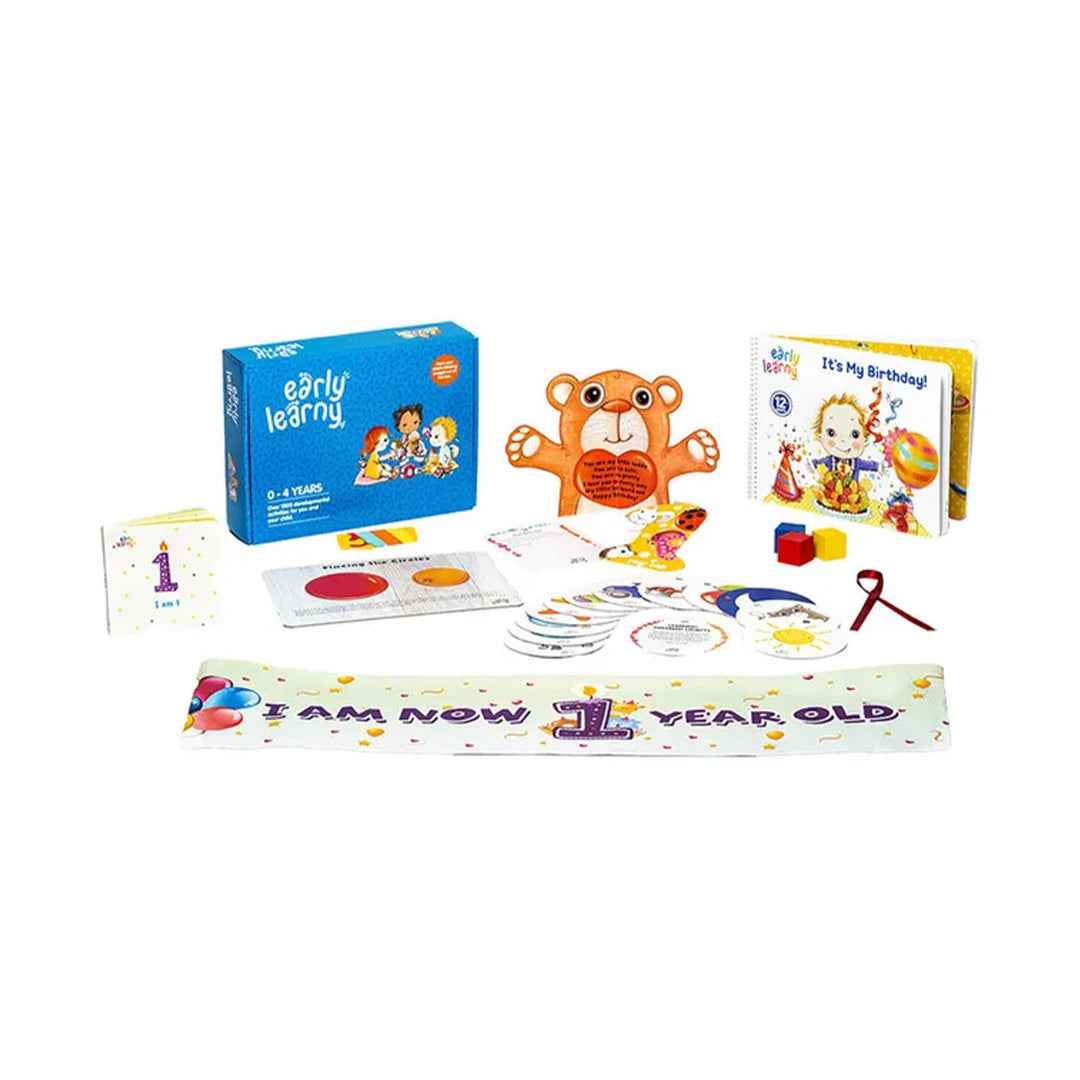 EarlyLearny 12th month developmental activity set for 1-year-old toddlers featuring educational play materials - Toyspry UAE.
