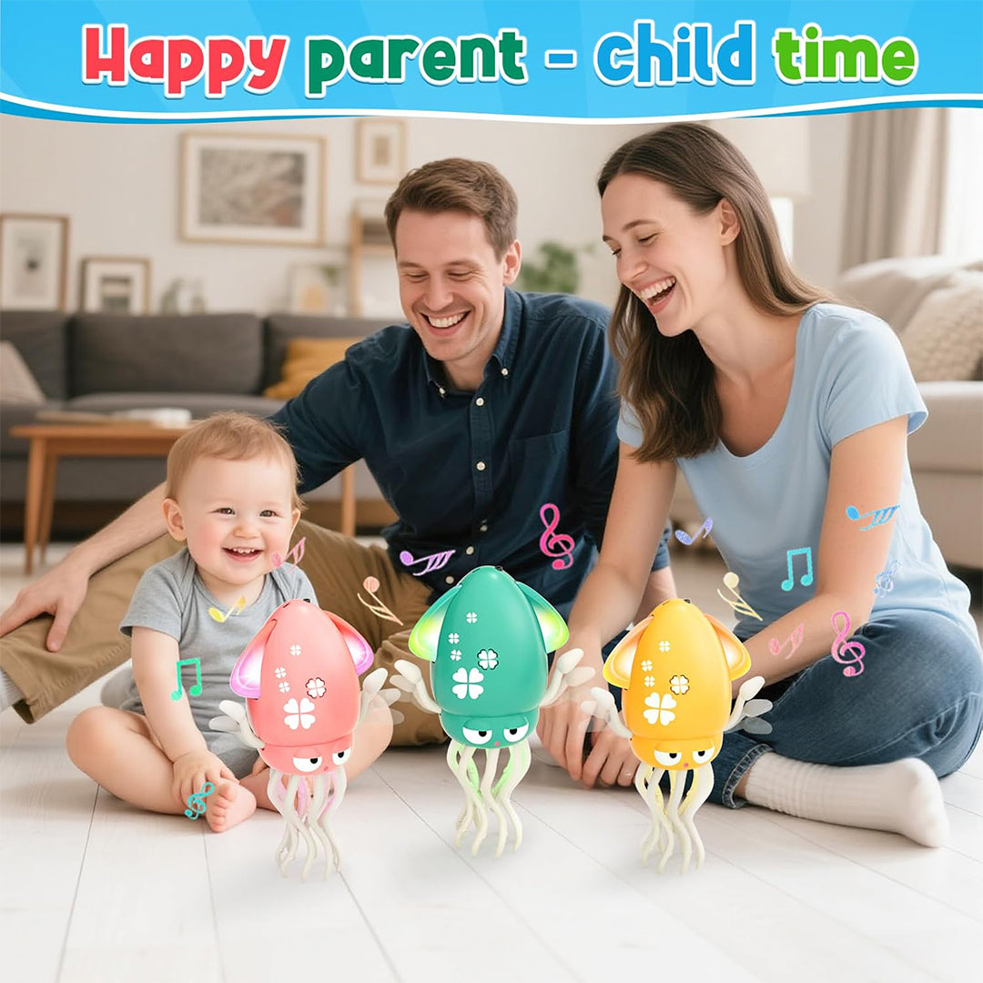 دمية موسيقية راقصة تدور 360 درجة مع أضواء وامضة - لعبة تفاعلية للأطفال