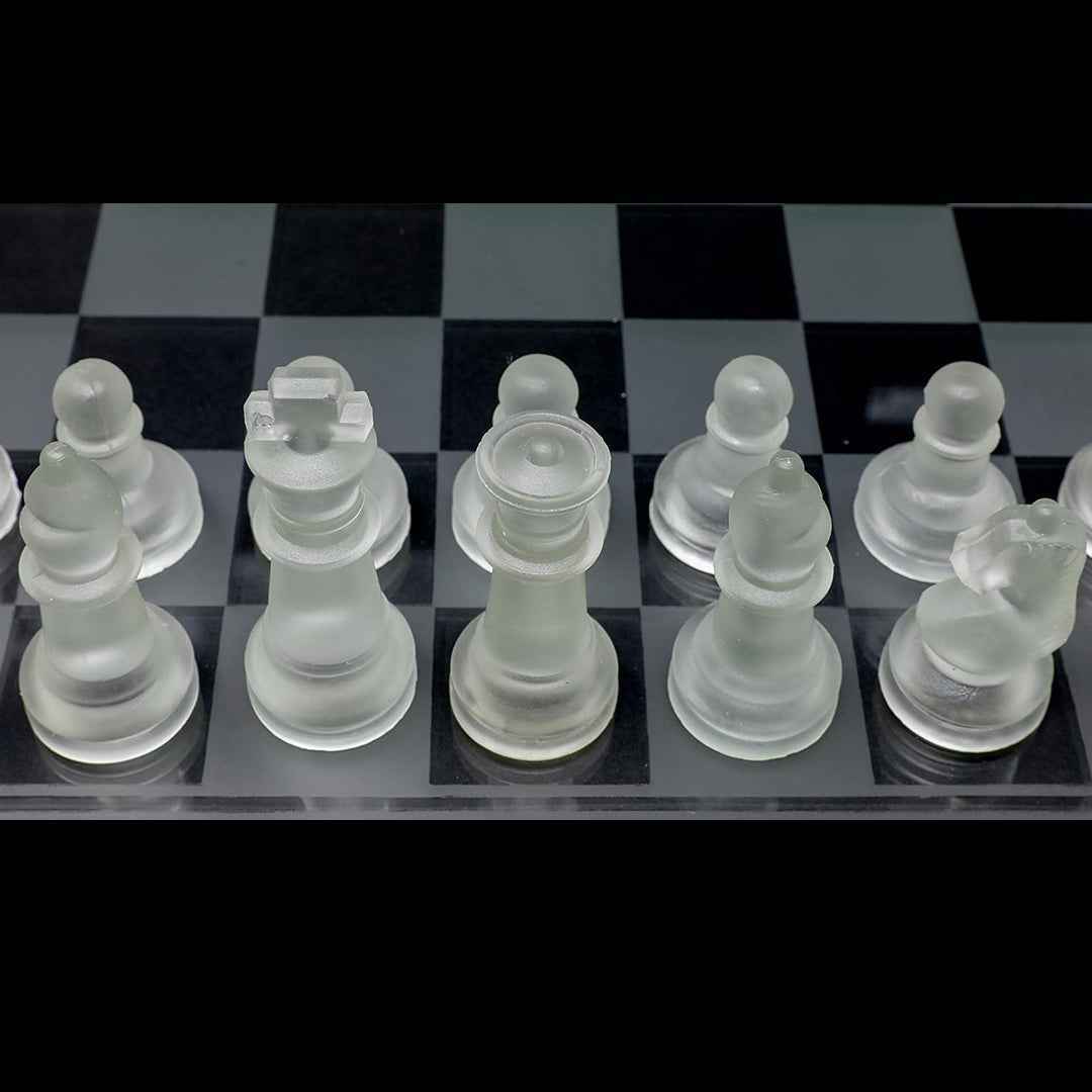 Elegant Glass Chess Set with Felted Pieces - Toyspry