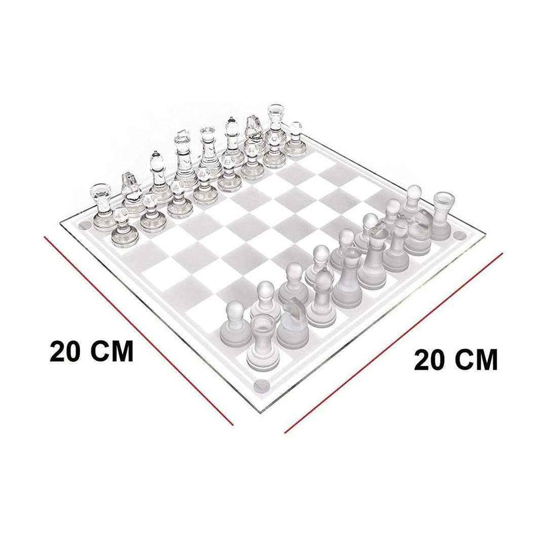 Elegant Glass Chess Set with Felted Pieces - Toyspry