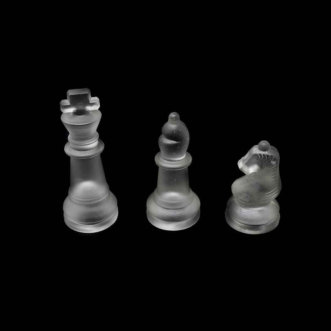 Elegant Glass Chess Set with Felted Pieces - Toyspry