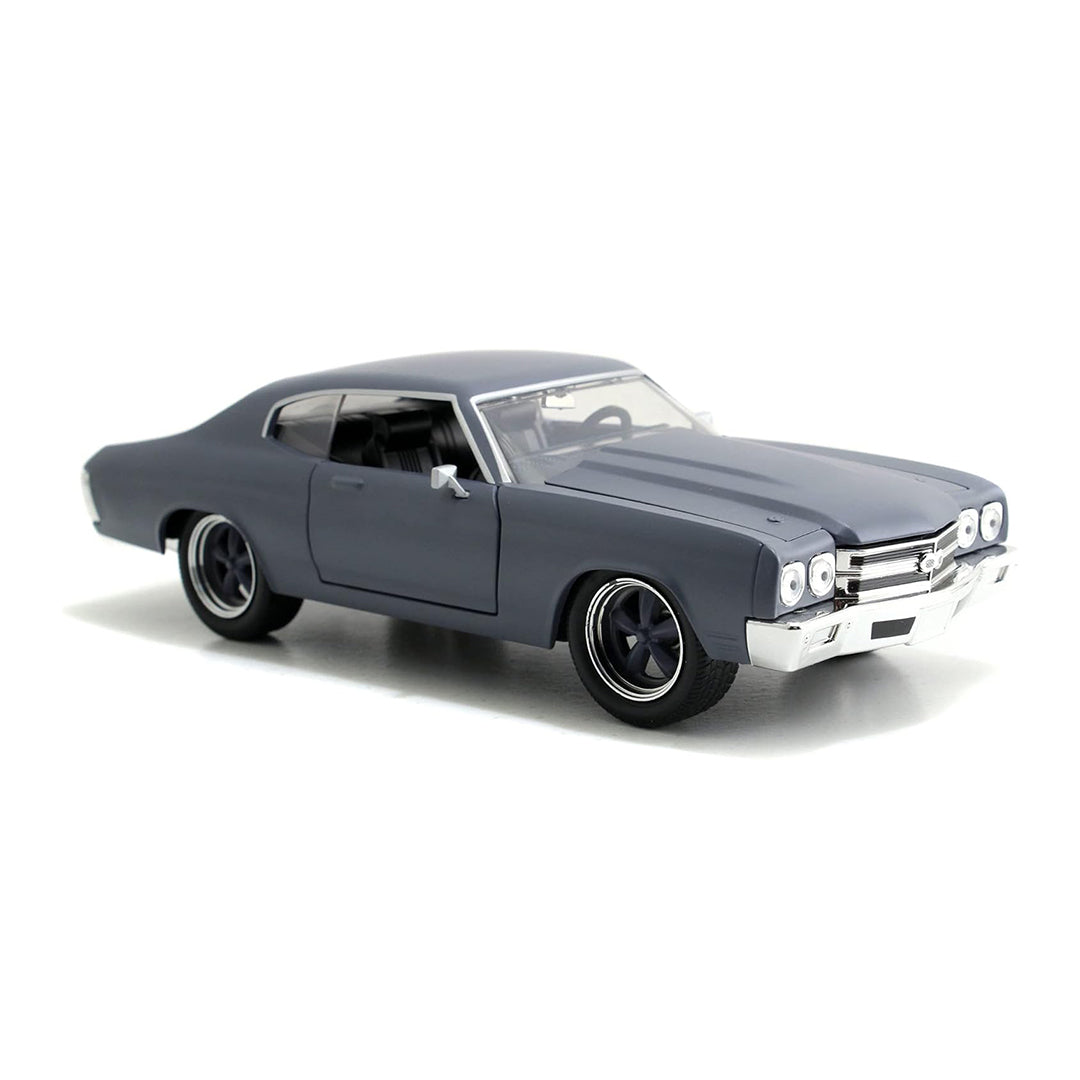 Close-up of the grey 1970 Chevy Chevelle SS die-cast model.