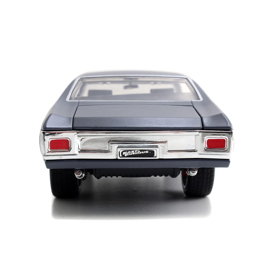Close-up of the grey 1970 Chevy Chevelle SS die-cast model.