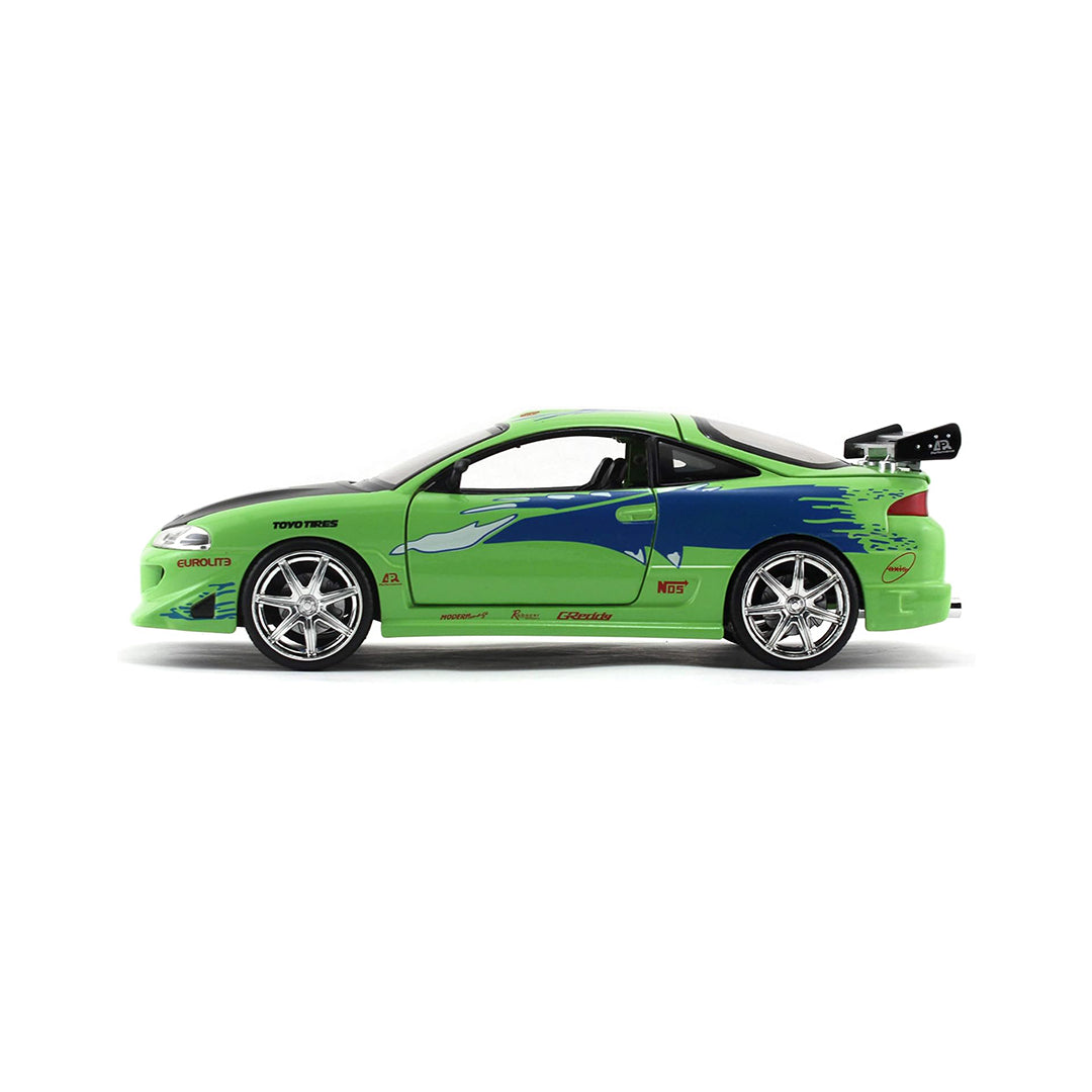 Close-up of the 1:24 scale Mitsubishi Eclipse die-cast model.