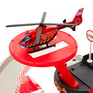 Fire Station Track DIY Playset with Vehicles - 42 Piece Firefighter Toy for Kids