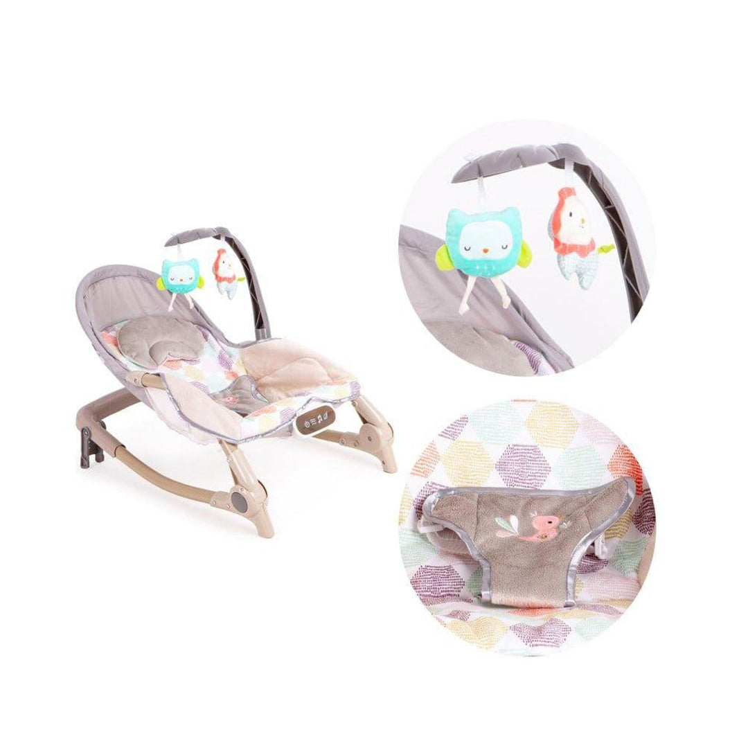 Fitch Baby Electric Rocker & Musical Bouncer - Infant Seat (Gray Floral) - Toyspry