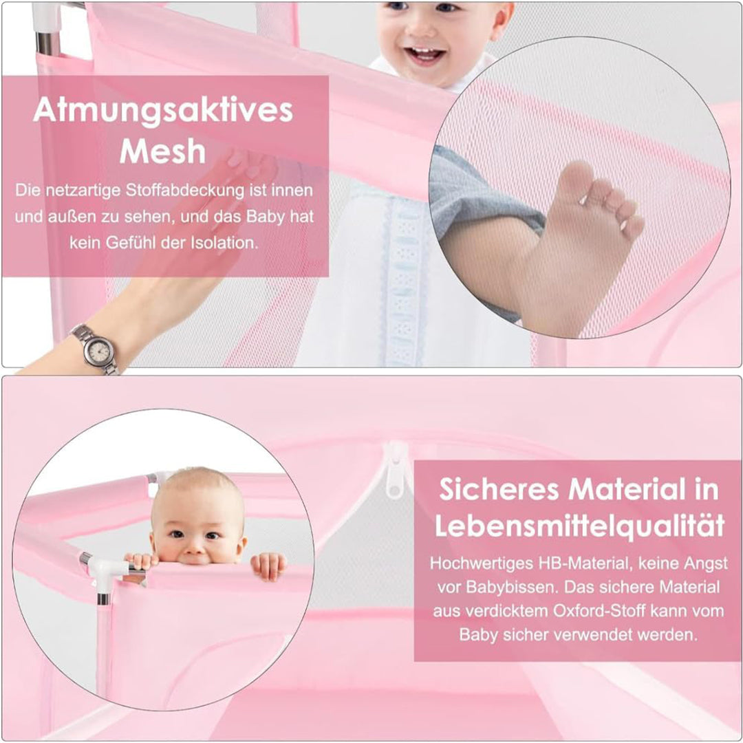 Foldable baby activity center providing a safe play space
