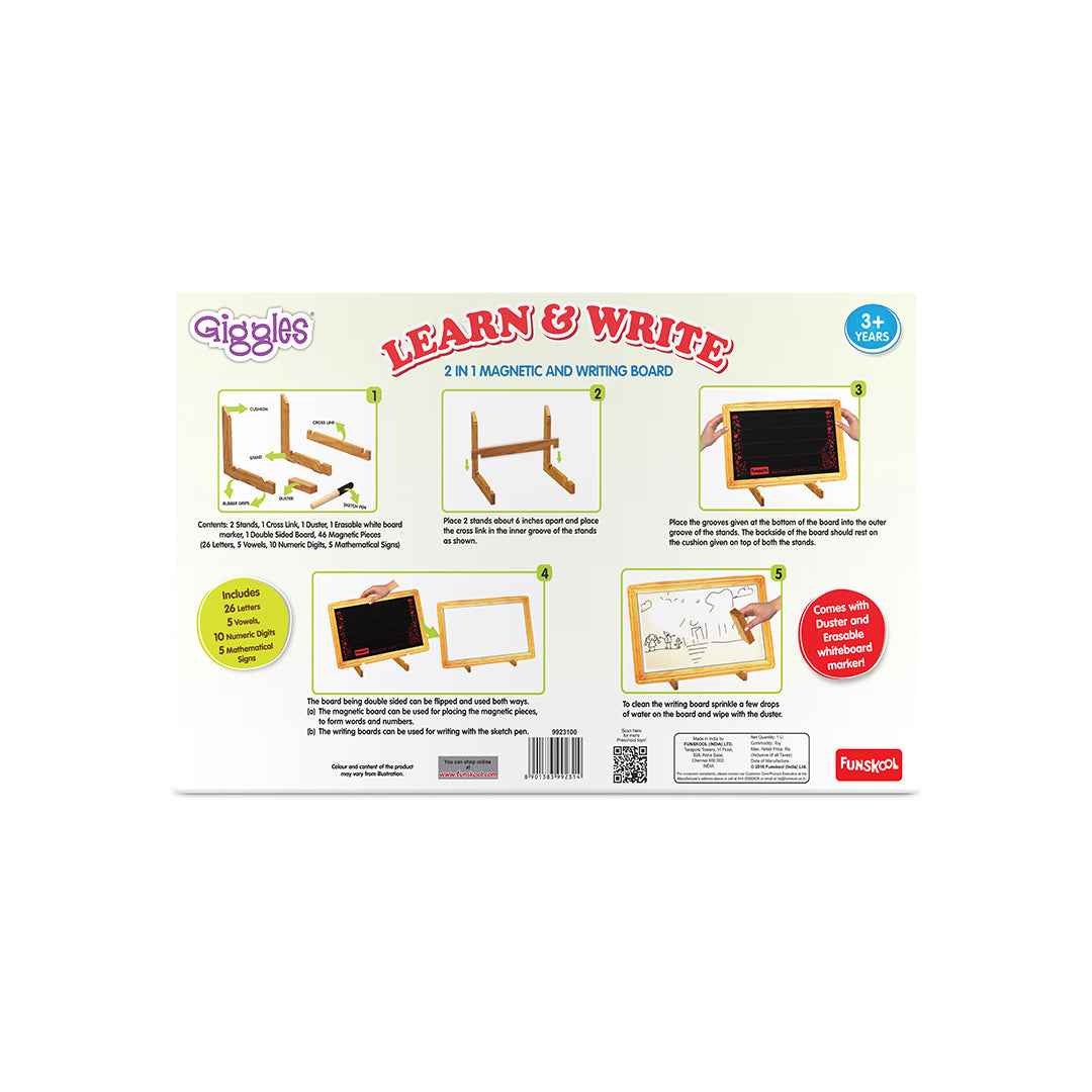 Funskool 2-in-1 Learn & Write Board - Educational Toddler Toy - Toyspry